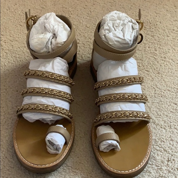 CHANEL Shoes - Chanel Beige Thong gladiator sandals